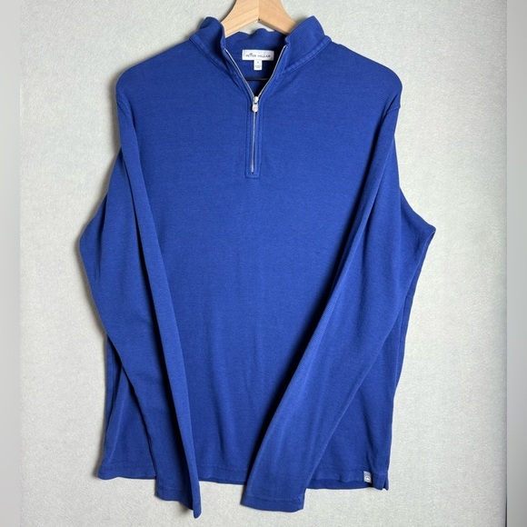 Peter Millar Other - Peter Millar Navy Sunwashed Waffle Knit Quarter-Zip Pullover Soft Long Sleeve S